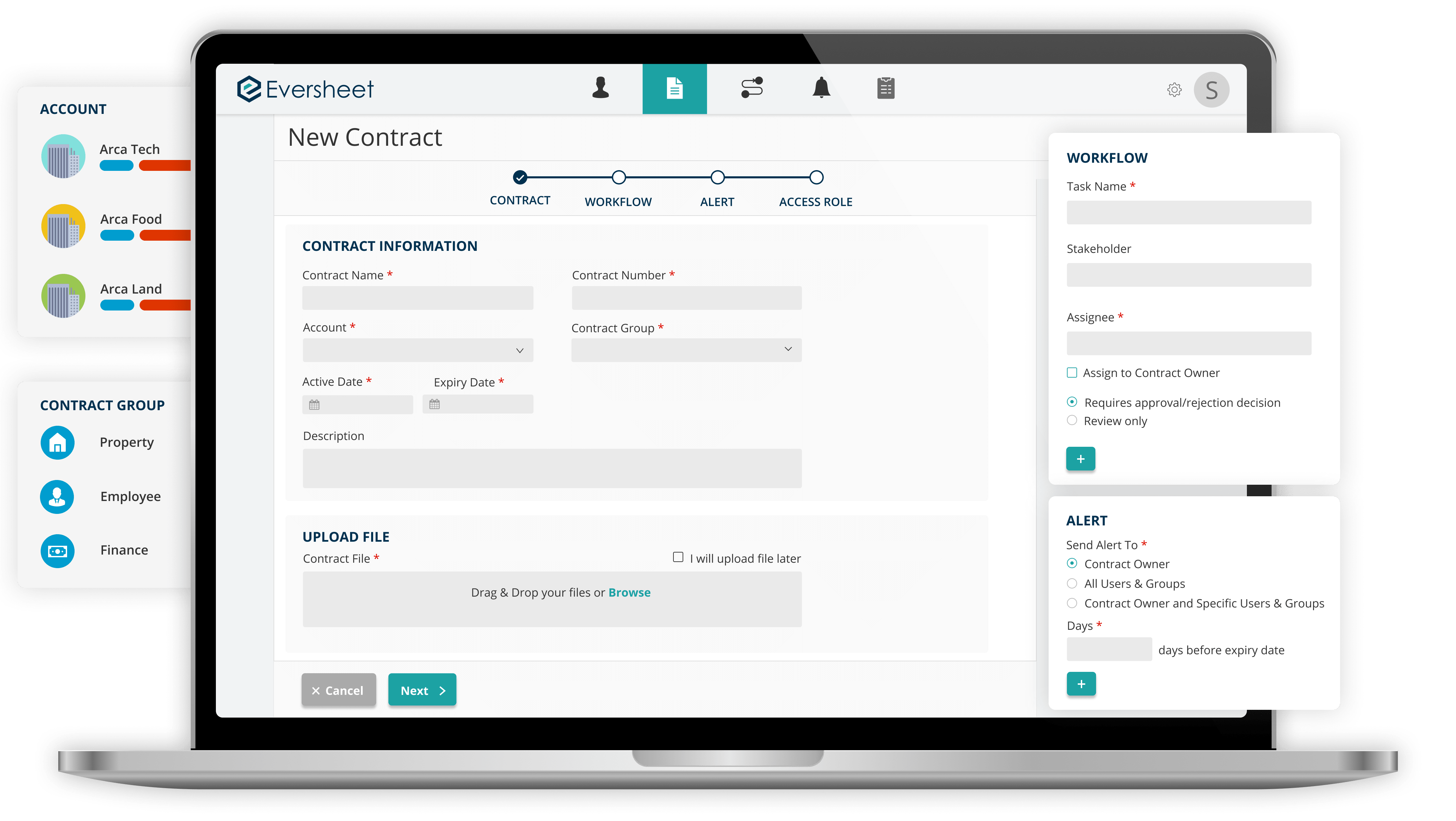 Configure and upload contracts